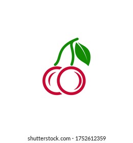 Plantilla de diseño de ilustraciones del vector del icono cereza