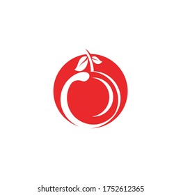 Plantilla de diseño de ilustraciones del vector del icono cereza