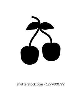 Cherry Icon Vector Illustration in Glyph Style for Any Purpose