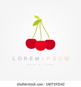 Cherry icon. Vector illustration on white background