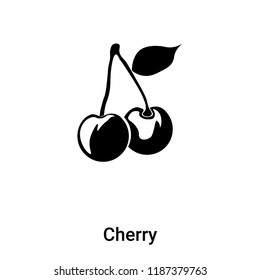 Cherry icon vector isolated on white background, logo concept of Cherry sign on transparent background, filled black symbol