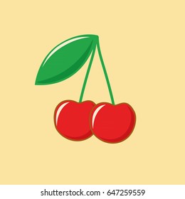 Cherry icon, vector cherry icon, isolated cherry sign