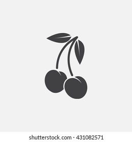 cherry icon vector, solid logo illustration, pictogram isolated on white