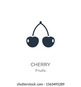 Cherry icon vector. Trendy flat cherry icon from fruits collection isolated on white background. Vector illustration can be used for web and mobile graphic design, logo, eps10