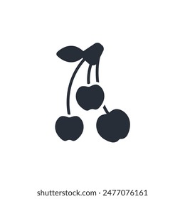 cherry icon. vector.Editable stroke.linear style sign for use web design,logo.Symbol illustration.