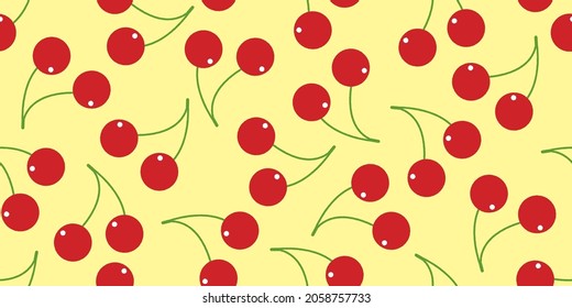 Cherry illustration background. Seamless pattern.Vector. 