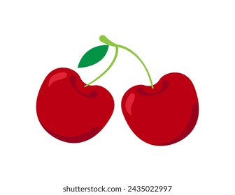 cherry illustration for coloring book template, cherry for kids worksheet printable