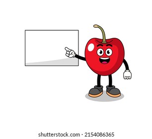 cherry illustration doing a presentation , character design