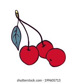 Cherry illustration isolated on white
