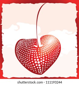 Cherry illustration label