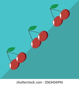 Cherry illustration on a wallpaper