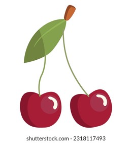 Cherry Illustration on white background