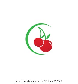 Cherry ilustration logo vector template
