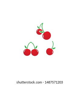 Cherry ilustration logo vector template