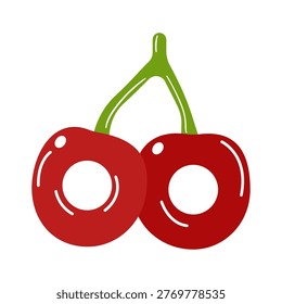 Cherry inflatable swim rings connected with stem, fruit pool floats, summer water toy