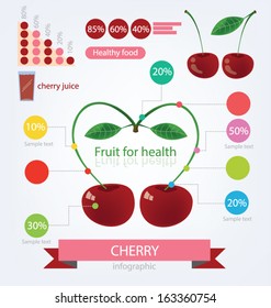 Cherry. infographics. fruits vector illustration.