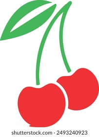 Kirsche isoliert auf transparentem Hintergrund. Vektorillustration.