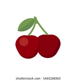 cherry isolated on white background. Vector illustration. Eps 10.
