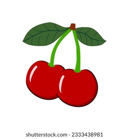 Cherry isolated on white background.
