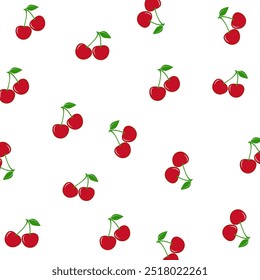 Cherry isolated on white background. Cherry healthy vitamins.