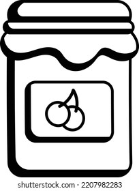 Cherry-Marmelade in Glass Jar Konzept Vektorsymbol Design, Herbst- oder Herbstaktivitäten Symbol, Lauffähiges Wetter Schild, Erntezeit Elemente Stockillustration