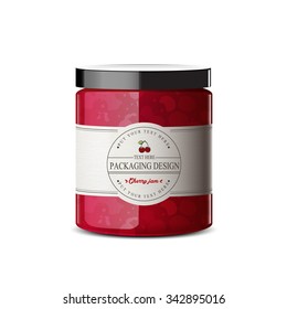 Cherry jam isolated on white background vector design