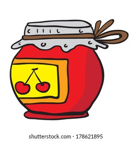 cherry jam jar cartoon