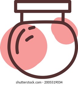 Cherry jam jar, illustration, vector on a white background.