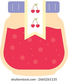 Cherry Jam Jar Vektorgrafik