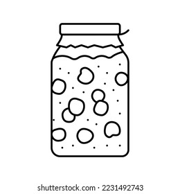 cherry jam line icon vector. cherry jam sign. isolated contour symbol black illustration