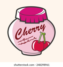 cherry jam theme elements vector,eps