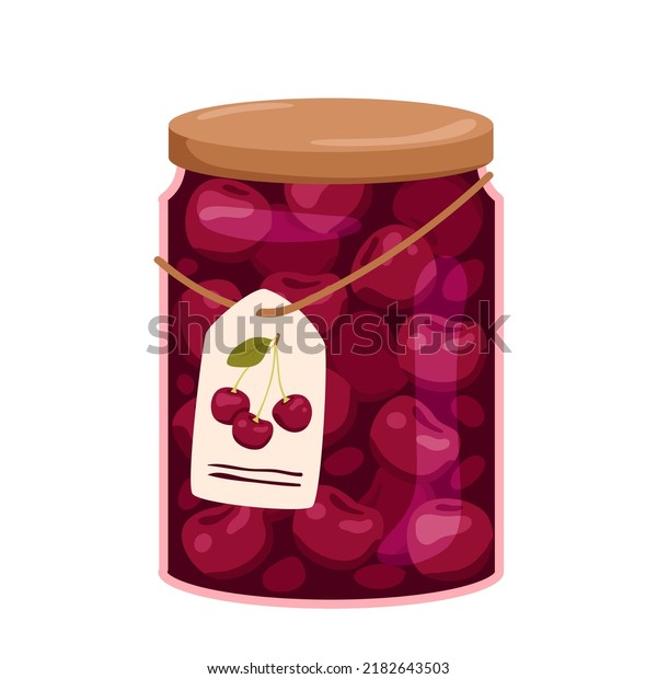 Cherry Jam Vector Illustration Cartoon Isolated Stock Vector (Royalty ...