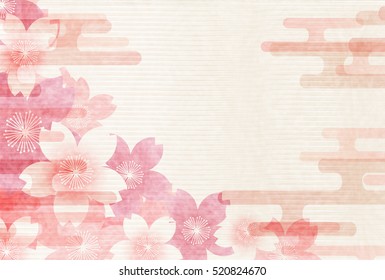 Cherry Japanese paper New Year's card background