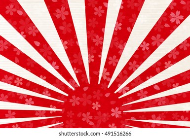 Cherry Japanese paper sunrise New Year's card