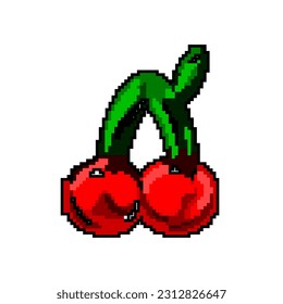 cherry jelly candy game pixel art retro vector. bit cherry jelly candy. old vintage illustration