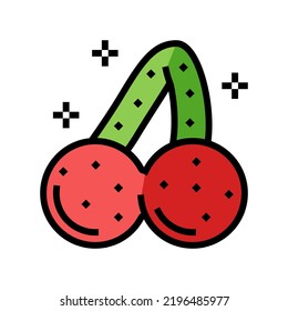 cherry jelly candy gummy color icon vector. cherry jelly candy gummy sign. isolated symbol illustration