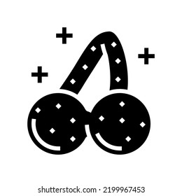 cherry jelly candy gummy glyph icon vector. cherry jelly candy gummy sign. isolated symbol illustration