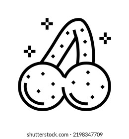 cherry jelly candy gummy line icon vector. cherry jelly candy gummy sign. isolated contour symbol black illustration