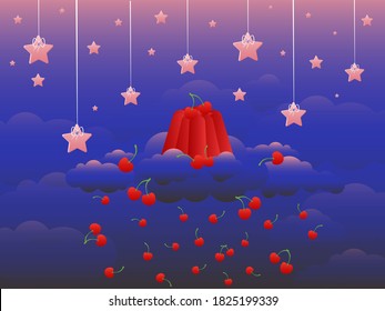 Cherry jelly in the clouds
