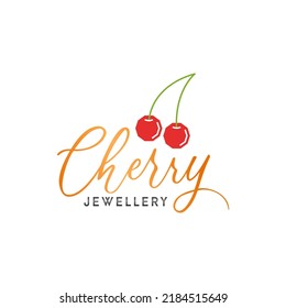 cherry and jewellery logo, icon and vector