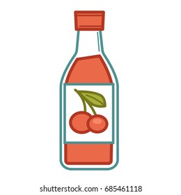 Cherry juice in bottle