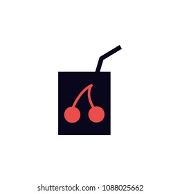 cherry juice in a box icon. Element of colored web icon for mobile concept and web apps. Detailed cherry juice in a box icon can be used for web and mobile. Premium icon on white background