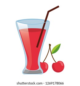 cherry juice cup with straw