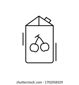 Cherry juice, fridge icon. Simple line, outline vector elements of kitchen object for ui and ux, website or mobile application