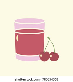 Cherry juice in glass