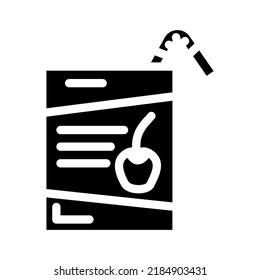Kirschsaft-Glyph-Symbol, Vektorgrafik. Kirschsaftschild. einzelne Symbolillustration