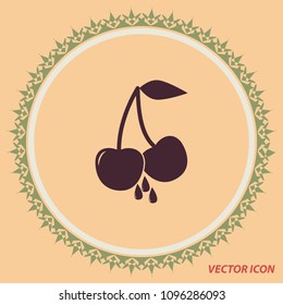 Cherry juice icon, vector design element