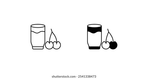 cherry juice icon with white background vector stock illustration