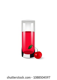 Cherry juice isolated