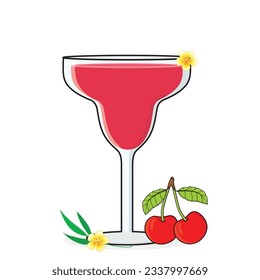 Cherry juice. cherry slice.
cherry flavored drink. cherry vector cartoon icon design illustration